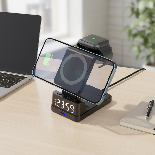Magnetic Wireless Charging Stand 3 in 1 Wireless Charger Fast Charging Dock Station