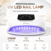 Lampe UV LED professionnelle 298W pour le séchage des ongles, 72 perles lumineuses, grand espace intérieur, minuterie automatique, sécheuse à gel pour salon et domicile