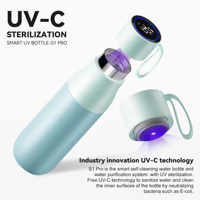 Bouteille de test de qualité de l'eau 15 oz avec affichage de la température, gobelet de rappel d'eau potable, thermos intelligent sous vide avec contrôle par application