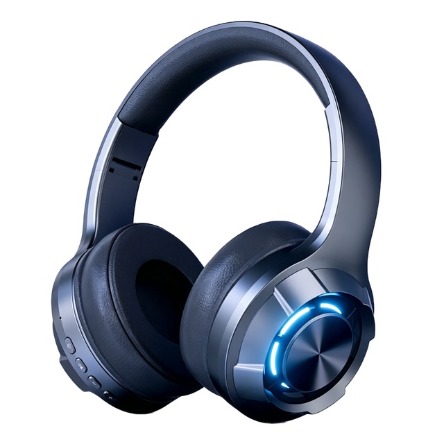 Wireless JL Chipset Gaming Headset with RGB Light Deep Bass Over-Ear for V5.4 with 3-Button Controls for Game Music