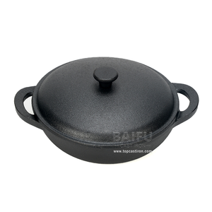 Mini <span class=keywords><strong>four</strong></span> hollandais peu profond <span class=keywords><strong>en</strong></span> <span class=keywords><strong>fonte</strong></span> pré-assaisonnée ustensiles de cuisine casserole <span class=keywords><strong>en</strong></span> <span class=keywords><strong>fonte</strong></span> avec couvercle - Product Image 3