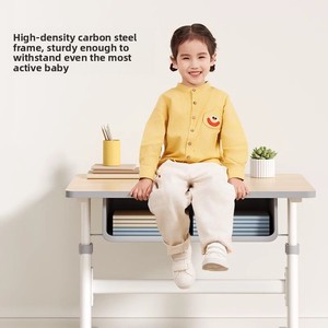 Ensemble bureau et chaise d'étude pour enfants Igrow, design minimaliste en bois pour usage domestique, bureau d'écriture réglable - Product Image 3
