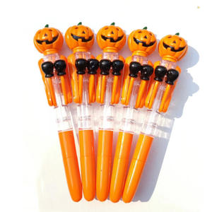 Stylos gel <span class=keywords><strong>3D</strong></span> personnalisés mignons tête de squelette citrouille d'Halloween pour enfants stylet stylo à bille promotionnel - Product Image 2