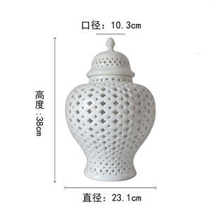कस्टम थोक OEM ODM गृह सजावट सफेद बड़े लंबा छेदा खोखले बाहर अदरक जार चीनी मिट्टी के बरतन चीनी मिट्टी फूल गुलदस्ते शादी के लिए - Product Image 4