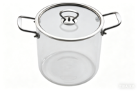 Marmite en verre à double anse grande capacité avec poignée en alliage d'aluminium, compatible avec les cuisinières à gaz américaines et les plaques vitrocéramiques