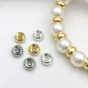 Gold Plated Silver Double Wheel Bead <b>Spacer</b> 6mm DIY Jewelry Accessories Round Shape For Creative Projects - Product Image 1