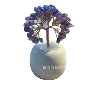 Arbre à argent en cristal avec base en forme de pomme, ornement en cristal naturel pour la décoration de la maison, du bureau ou de la voiture, cadeau - Product Image 5