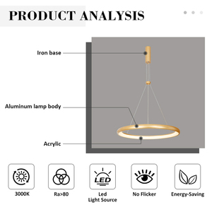 Lámpara Colgante LED de Estilo Simple y Lujoso para Iluminación Interior, Certificado CE, 80 CRI y Más de 80000 Horas de Duración - Product Image 6