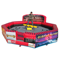 Système de jeux mécaniques multi-attractions 3-en-1 : Machine de rodéo mécanique, jeu Wipeout et simulateur de surf – Jeux de rodéo à vendre