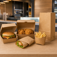 Emballage alimentaire en gros pour restaurants, personnalisation, recyclable, boîte à emporter pour fast-food, burger, frites, poulet frit