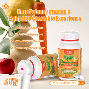 Tabletas Masticables de Vitamina C 500mg, Dosis de 1000mg, Sin Azúcar, Nutriente Diario para Adultos Ocupados, Envío Inmediato, ODM - Product Image 2
