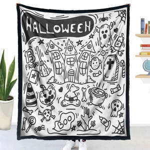 Mantas Personalizadas de Halloween con Dibujos Animados para Colorear, Mantas de Franela Suaves y Lavables para Niños, Regalo Festivo para el Hogar - Product Image 2