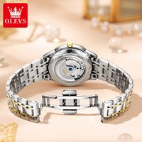 Pour OLEVS 6608 luxe squelette Tourbillon Phase de lune montre-bracelet nouvelles montres automatiques en acier inoxydable montre mécanique jour ovale