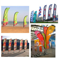 Drapeau publicitaire personnalisable en plumes, double face, pour extérieur, ventes promotionnelles, plage, glaces