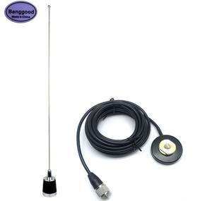 Antena al por mayor, antena NMO y adaptador de base de montaje magnético Daul Band VHF/UHF100W 2.15dB antena para radio de coche móvil Ham - Product Image 2