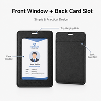 Porte-badge en cuir PU personnalisé avec logo, étui pour carte d'employé, pochette pour carte d'accès au bureau, pour événements de bienvenue d'entreprise, cadeaux promotionnels en gros