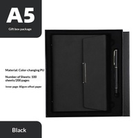 Bloc-notes magnétique A5 à trois volets en similicuir, personnalisable, avec feuilles détachables, format B5, coffret cadeau pour le bureau et les études