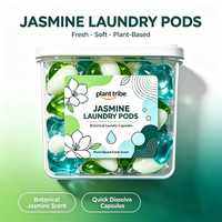 Capsules de lessive hydrosolubles au jasmin, parfum floral frais de jasmin, nettoyage en profondeur, parfum longue durée, perles de lessive