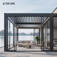 Pergola en aluminium à toit à lamelles imperméable, taille personnalisée pour les constructeurs et les entrepreneurs du secteur commercial, pergola de patio pour la cour