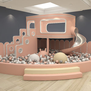 Aire de jeux intérieure en mousse souple colorée pour bébés et tout-petits avec fosse à balles et toboggan - Product Image 4
