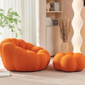 Beliebte Kürbis Einzels ofa Stuhl Kleine Wohnung Lazy Tatami-Stil Balkon Schlafzimmer Komfortable Schaum Stoff Rückenlehne Set - Product Image 3