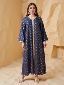 <span class=keywords><strong>Abbigliamento</strong></span> musulmano islamico abito in Mesh floreale abito in tinta unita 2 pezzi Casual set per autunno non tessuto per Dubai arabo Marocco - Product Image 6