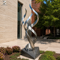 Escultura Espiral de Acero Inoxidable, Artesanía Metálica Personalizable, Arte Abstracto con Espejo para Decoración de Parques, Plazas, Campus, Jardines y Paisajes