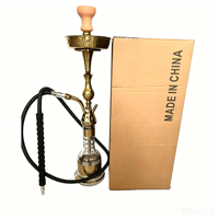 Ensemble de chicha égyptienne dorée, en alliage de zinc, chicha, sheesha, narguilé, kit de chicha arabe de luxe complet avec bol, tuyau et pinces