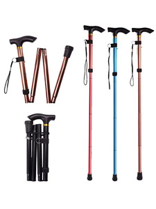 Bastón plegable de aluminio de 4 secciones de <span class=keywords><strong>alta</strong></span> calidad bastón ajustable para adultos mayores actividades al aire libre senderismo escalada - Product Image 6