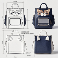 Sac Ita personnalisé de grande capacité porte-clés sac transparent à la mode avec fermeture éclair pour les filles