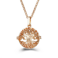 Collier porte-arôme parfumé plaqué or rétro tendance avec chaîne à maillons design creux pendentif parfum huiles essentielles unisexe