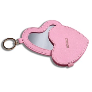 Hot Selling 3D Cute Bling Glitter Key Chain Heart Pink <b>Leather</b> <b>Keychain</b> With Ribbon - Product Image 3