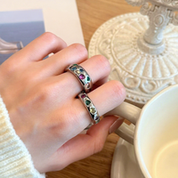 Luxuriöser Vintage-Geometrie-Ring mit Zirkonia-Besatz, schlichter Kreisring, 18K vergoldet, exklusiver High-End-Ring