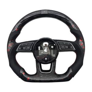 Accesorios para Automóviles <span class=keywords><strong>Audi</strong></span> A3 RS3 A4 RS4 A5 RS5 A6 A7, Volante de Cuero y Fibra de Carbono con Pantalla LED <span class=keywords><strong>Interior</strong></span> 2021 <span class=keywords><strong>2022</strong></span> 2023 2024 - Product Image 1