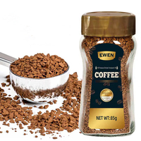 Pot à café en verre carré transparent hermétique 85g avec couvercle en plastique Pot de stockage des aliments pour le grain de café