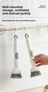 Brosse de nettoyage rotative à long manche pour cuisine, résistante à l'huile et anti-rayures, multi-usages, vente en gros - Product Image 3