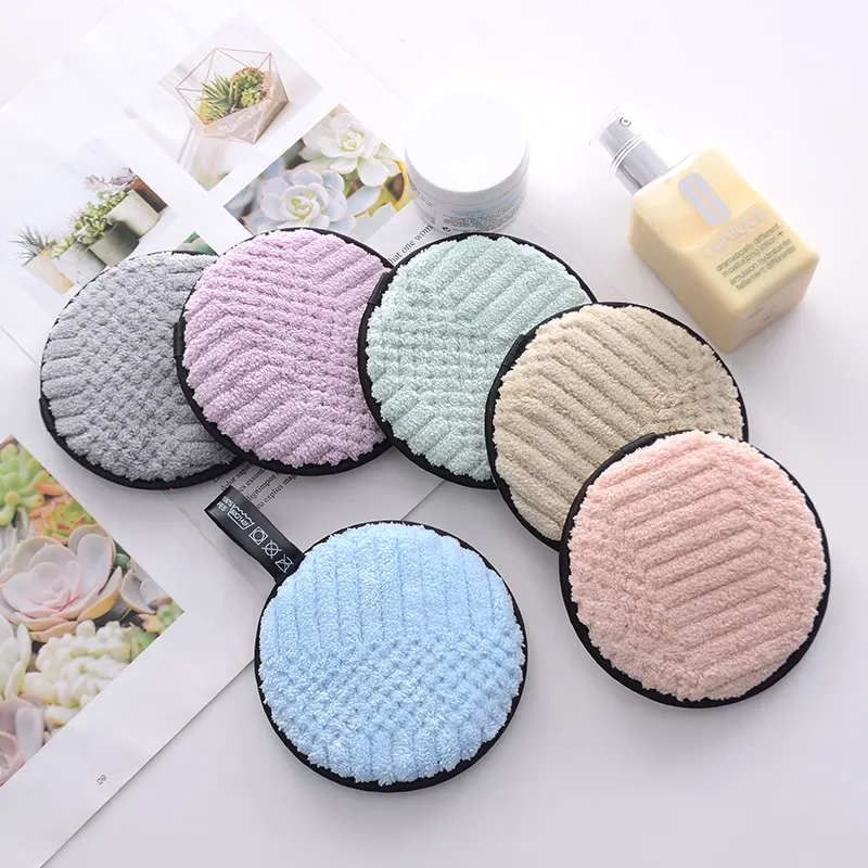 2024 New Microfiber Makeup Remover Pads Reusable Face Skin Care Cloths Makeup Remover Face Cleaning Sponge Pads