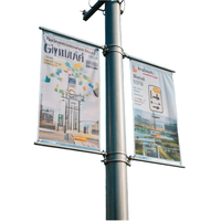 Drapeau de poteau de rue en PVC robuste du fabricant, bannière de poteau d'éclairage écologique résistante aux intempéries, impression numérique couleur personnalisée pour