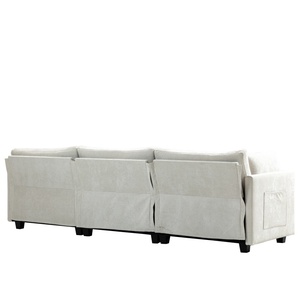 Canapé moderne blanc italien de luxe 3 places en chenille, canapé profond confortable en tissu, meubles de salon - Product Image 4