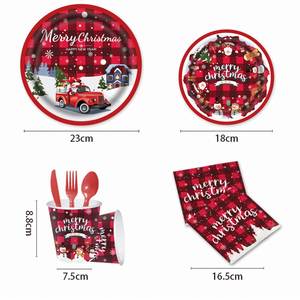 Nouvelles décorations sur le thème de Noël : Ensemble de fournitures de fête jetables en gros - Product Image 1