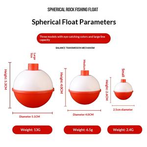 Flotteurs de pêche en mer en plastique premium rouge-blanc haute visibilité, style clip-on pour cannes à pêche en mer, grande flottabilité, multi-spécifications pour eau salée - Product Image 2