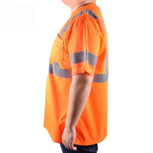 Groothandel Custom Hoge Zichtbaarheid Bouw Korte Mouw T-shirt Veiligheid Hi Vis Werk Shirts