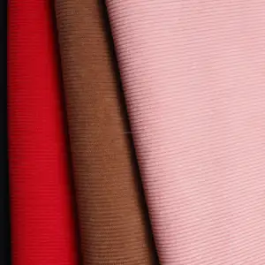 Factory Sale Warp Knitted 100% Polyester Tricot Stripe Velvet 230gsm Corduroy Fabric For Garment Babies Free samples