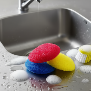 Éponges en plastique pour cuisine, 15g chacune, lot de 3 en sachet - Product Image 3