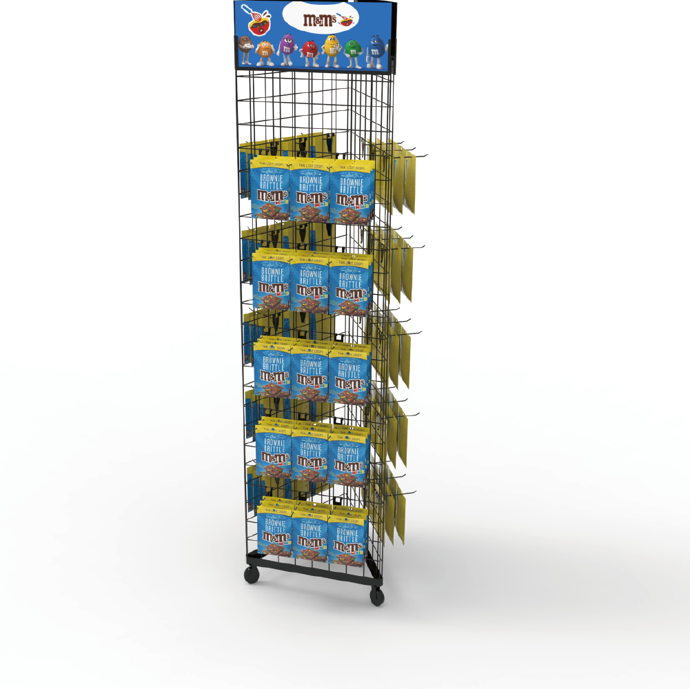 Apache Metal Three Sided Movable Grid Hook Floor Display Rack Stand for Supermarkets — view 5