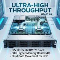 Servidor GPU para IA y Clúster de Entrenamiento G7466 X6 4U para Montaje en Rack, Soporta 10 Tarjetas GPU de Doble Ancho, 16 Ranuras PCIe 5.0, 32 DDR5 5600 LLM