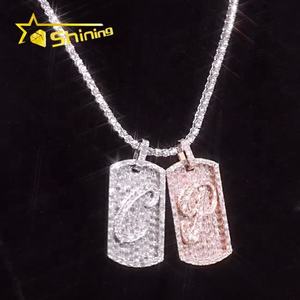 Ciondolo Personalizzato con Nome in <span class=keywords><strong>Moissanite</strong></span> VVS, Gioielli Hip Hop in Argento 925 Placcato Oro Rosa Bicolore - Product Image 2