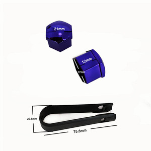 Vente en gros plastique ABS 0.67 "17mm chromé écrou de roue de voiture capuchon anti-poussière écrou de roue <span class=keywords><strong>cache</strong></span>-poussière (argent) pour Audi BMW VW <span class=keywords><strong>Skoda</strong></span> - Product Image 2