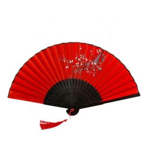 Éventail pliant personnalisé en bambou noir avec logo imprimé sur soie de haute qualité pour les éventails imprimés - Product Image 3