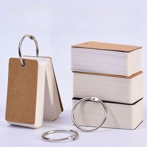 Customizable Blank Flash Cards with Ring, Heavy <b>Cardstock</b> Study Cards for Kids Learning and DIY Memory Notes - Product Image 2